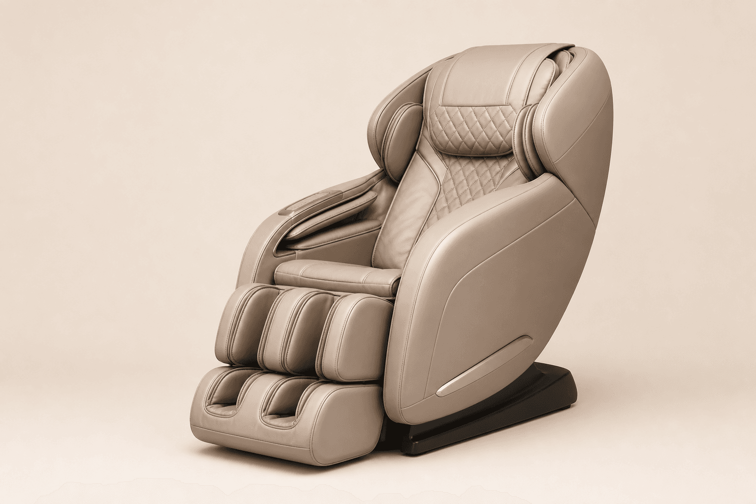 Full-size massage chair on a cream background